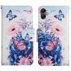 For Samsung Galaxy A06 4G Colored Drawing Pattern Leather Phone Case(Purple Butterfly) - 1
