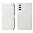 For Samsung Galaxy A16 5G / 4G Ethnic Style Embossed Pattern Leather Phone Case(White) - 1
