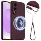 For Samsung Galaxy S25 Edge 5G Shockproof Silicone Magsafe Phone Case(Plum Color) - 1