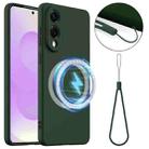 For Samsung Galaxy S25 Edge 5G Shockproof Silicone Magsafe Phone Case(Dark Green) - 1