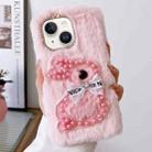 For iPhone 13 Pearl Rabbit Plush TPU Phone Case(Pink) - 1