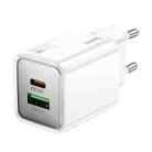 hoco N46 Glorious PD20W and QC3.0 Dual Ports Charger, Plug Type:EU Plug(White) - 1