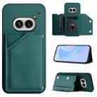 For Nothing Phone 2a Skin Feel Four Card Slots Phone Case with Wrist Strap(Green) - 1