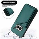 For Nothing Phone 2a Skin Feel Four Card Slots Phone Case with Wrist Strap(Green) - 3