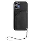 For Nothing CMF Phone 2 Pro Skin Feel Four Card Slots Phone Case with Wrist Strap(Black) - 2