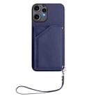 For Nothing CMF Phone 2 Pro Skin Feel Four Card Slots Phone Case with Wrist Strap(Blue) - 2