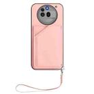 For Nothing Phone 3a Pro Skin Feel Four Card Slots Phone Case with Wrist Strap(Pink) - 2