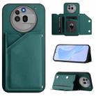 For Nothing Phone 3a Pro Skin Feel Four Card Slots Phone Case with Wrist Strap(Green) - 1