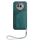 For Nothing Phone 3a Pro Skin Feel Four Card Slots Phone Case with Wrist Strap(Green) - 2