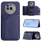 For Nothing Phone 3a Pro Skin Feel Four Card Slots Phone Case with Wrist Strap(Blue) - 1