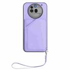 For Nothing Phone 3a Pro Skin Feel Four Card Slots Phone Case with Wrist Strap(Purple) - 2