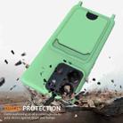 For Redmi 13C 4G / 5G / 13R 5G Integrated Card Bag Solid Color Liquid Silicone Phone Case with Lanyard(Green) - 2