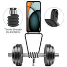 For Redmi A3 / A3x / Xiaomi Poco C61 Integrated Card Bag Solid Color Liquid Silicone Phone Case with Lanyard(Black) - 3
