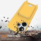 For Redmi 13 4G / 5G / Note 13R 5G Integrated Card Bag Solid Color Liquid Silicone Phone Case with Lanyard(Yellow) - 2