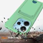 For Redmi Note 14 4G 163.25mm Integrated Card Bag Solid Color Liquid Silicone Phone Case with Lanyard(Green) - 2