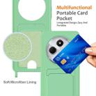 For Redmi 14C 4G / 14R 5G / A4 5G Integrated Card Bag Solid Color Liquid Silicone Phone Case with Lanyard(Green) - 3