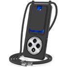 For Redmi 14C 4G / 14R 5G / A4 5G Integrated Card Bag Solid Color Liquid Silicone Phone Case with Lanyard(Black) - 1
