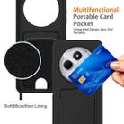 For Redmi 14C 4G / 14R 5G / A4 5G Integrated Card Bag Solid Color Liquid Silicone Phone Case with Lanyard(Black) - 3