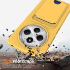 For Redmi 14C 4G / 14R 5G / A4 5G Integrated Card Bag Solid Color Liquid Silicone Phone Case with Lanyard(Yellow) - 2