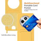 For Redmi 14C 4G / 14R 5G / A4 5G Integrated Card Bag Solid Color Liquid Silicone Phone Case with Lanyard(Yellow) - 3