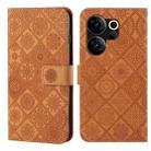 For Tecno Camon 20 Premier Ethnic Style Embossed Pattern Leather Phone Case(Brown) - 1