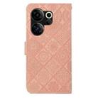 For Tecno Camon 20 Premier Ethnic Style Embossed Pattern Leather Phone Case(Pink) - 3