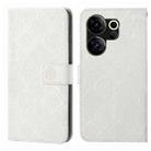 For Tecno Camon 20 Premier Ethnic Style Embossed Pattern Leather Phone Case(White) - 1