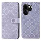 For Tecno Camon 20 Premier Ethnic Style Embossed Pattern Leather Phone Case(Purple) - 1