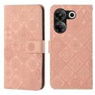 For Tecno Camon 20 Pro 5G Ethnic Style Embossed Pattern Leather Phone Case(Pink) - 1