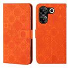 For Tecno Camon 20 Pro 5G Ethnic Style Embossed Pattern Leather Phone Case(Orange) - 1