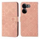 For Tecno Camon 20 / 20 Pro Ethnic Style Embossed Pattern Leather Phone Case(Pink) - 1