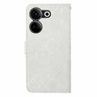 For Tecno Camon 20 / 20 Pro Ethnic Style Embossed Pattern Leather Phone Case(White) - 3