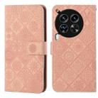 For Tecno Camon 30 4G / 5G Ethnic Style Embossed Pattern Leather Phone Case(Pink) - 1