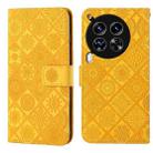 For Tecno Camon 30 Premier Ethnic Style Embossed Pattern Leather Phone Case(Yellow) - 1