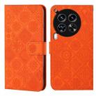 For Tecno Camon 30 Premier Ethnic Style Embossed Pattern Leather Phone Case(Orange) - 1