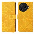 For Tecno Camon 30 Pro 5G Ethnic Style Embossed Pattern Leather Phone Case(Yellow) - 1