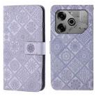 For Tecno Pova 6 / 6 Pro Ethnic Style Embossed Pattern Leather Phone Case(Purple) - 1