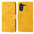 For Tecno Pova 5 Ethnic Style Embossed Pattern Leather Phone Case(Yellow) - 1