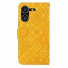 For Tecno Pova 5 Ethnic Style Embossed Pattern Leather Phone Case(Yellow) - 3