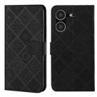 For Tecno Pova 5 Ethnic Style Embossed Pattern Leather Phone Case(Black) - 1