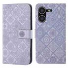 For Tecno Pova 5 Ethnic Style Embossed Pattern Leather Phone Case(Purple) - 1