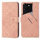 For Tecno Pova 5 Pro Ethnic Style Embossed Pattern Leather Phone Case(Pink) - 1