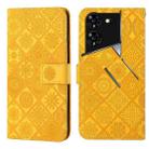 For Tecno Pova 5 Pro Ethnic Style Embossed Pattern Leather Phone Case(Yellow) - 1