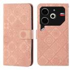 For Tecno Pova 6 Neo Ethnic Style Embossed Pattern Leather Phone Case(Pink) - 1