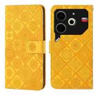 For Tecno Pova 6 Neo Ethnic Style Embossed Pattern Leather Phone Case(Yellow) - 1