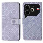 For Tecno Pova 6 Neo Ethnic Style Embossed Pattern Leather Phone Case(Purple) - 1