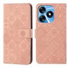 For Tecno Spark 10 / Spark 10C Ethnic Style Embossed Pattern Leather Phone Case(Pink) - 1