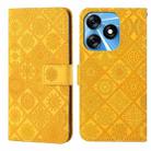 For Tecno Spark 10 / Spark 10C Ethnic Style Embossed Pattern Leather Phone Case(Yellow) - 1