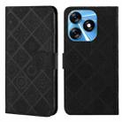 For Tecno Spark 10 / Spark 10C Ethnic Style Embossed Pattern Leather Phone Case(Black) - 1