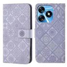 For Tecno Spark 10 / Spark 10C Ethnic Style Embossed Pattern Leather Phone Case(Purple) - 1